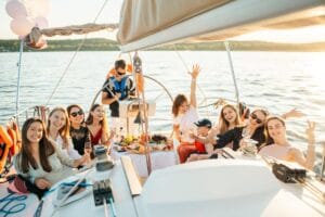Yacht birthday party celebration on a luxury Dubai yacht